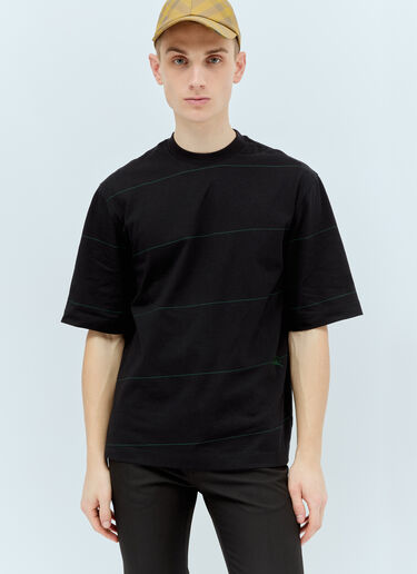 Burberry Striped Cotton T-Shirt Black bur0155038