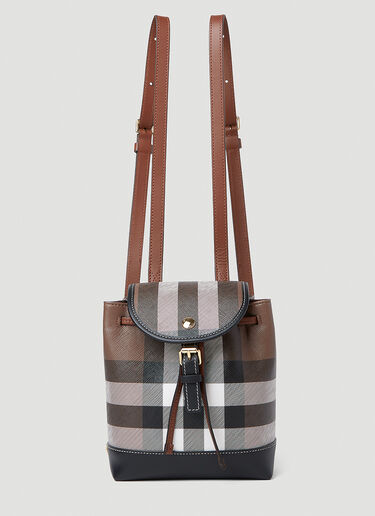 Burberry Check Micro Backpack Brown bur0253059