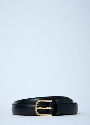 TOTEME Slim Leather Belt Black tot0261012