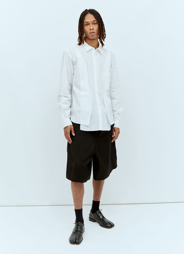 Comme des Garçons Homme Plus 弧形拼接衬衫  白色 hpl0156001