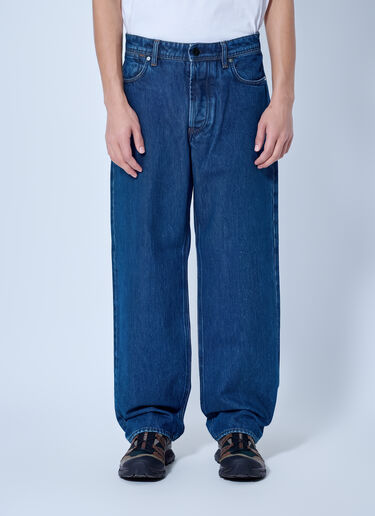 LN-CC® - Stone Island: Five-Pocket Straight-Leg Jeans - Blue Stone Island Five-Pocket Straight-Leg Jeans Blue sto0165109