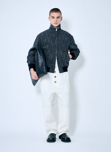 Bottega Veneta Fleck Zip-Up Jacket Grey bov0159009