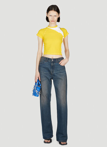 Ottolinger Deconstructed Cropped T-Shirt Yellow ott0252006
