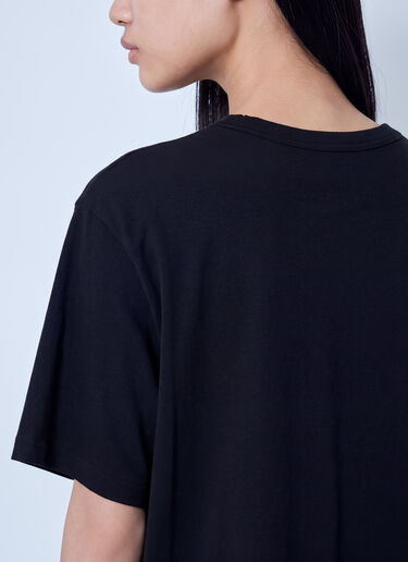 LN-CC® - Yohji Yamamoto: Cotton Short Sleeve Printed T-Shirt Mimi - Black Yohji Yamamoto Cotton Short Sleeve Printed T-Shirt Mimi Black yoy0263023