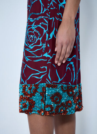 Dries Van Noten Embroidered Midi Skirt Burgundy dvn0263006