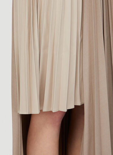 Rokh Asymmetric Pleated Skirt  Brown rok0247010