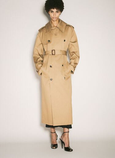 Saint Laurent Twill Trench Coat Beige sla0257013
