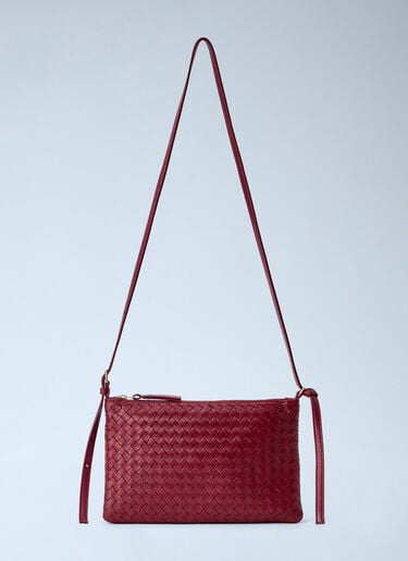 LN-CC® - Bottega Veneta: Intrecciato Piccolo Medium Pouch - Red Bottega Veneta Intrecciato Piccolo Medium Pouch Red bov0265050