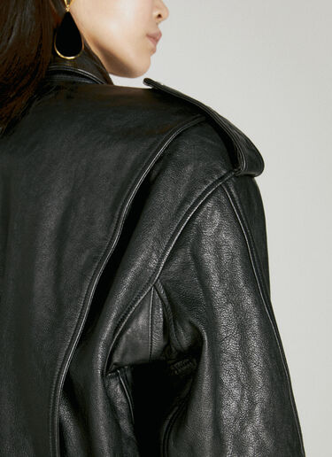 Oversized Leather Jacket Saint Laurent Oversized Leather Jacket Black sla0254034