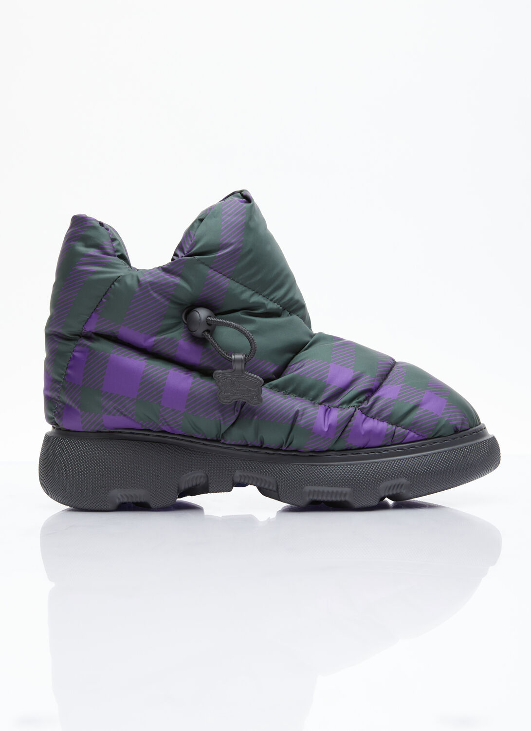 Burberry Check Pillow Boots In Purple