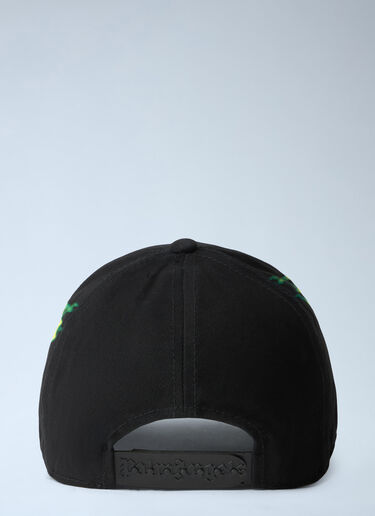 Palm Angels Flames Curved Logo Cap Black pma0164019