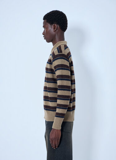 LN-CC® - ssstein: Knit Stripe Polo - Brown ssstein Knit Stripe Polo Brown sss0164010
