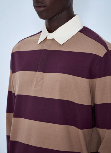 LN-CC® - Moncler: Striped Rugby Shirt - Brown Moncler Striped Rugby Shirt Brown mon0165017