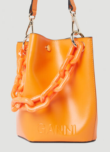 GANNI Banner Diamond Small Bucket Bag Orange gan0252043