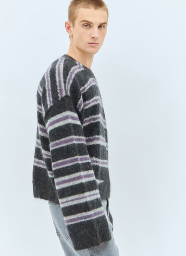 Acne Studios Striped Mohair-Blend Sweater Grey acn0158004