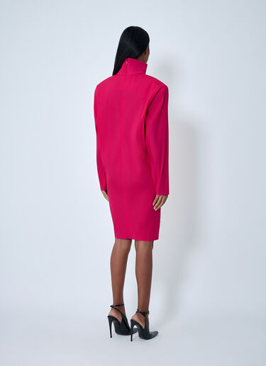 High Neck Long Sleeve Dress Saint Laurent High Neck Long Sleeve Dress Red sla0262003