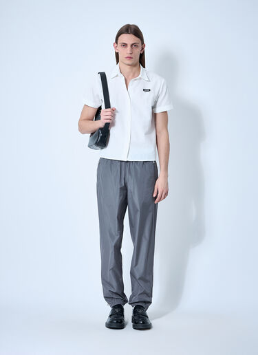 Miu Miu Logo Patch Short Sleeve Shirt White miu0160005