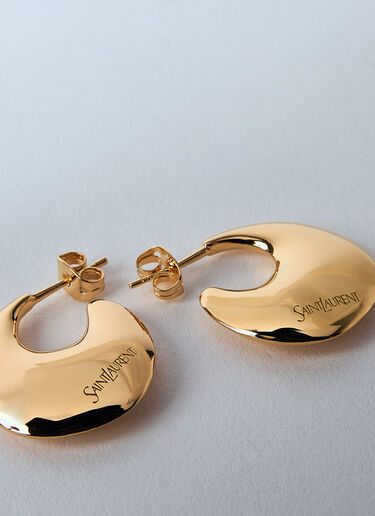 Saint Laurent Teardrop Hoop Earrings Gold sla0259048