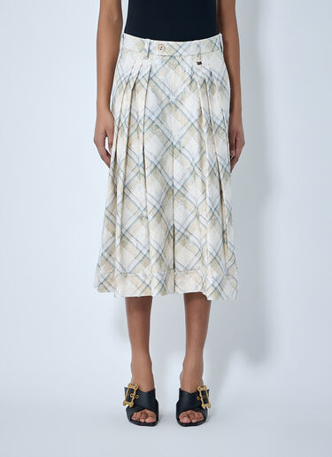 Vivienne Westwood Pleated Midi Skirt Beige vvw0264004