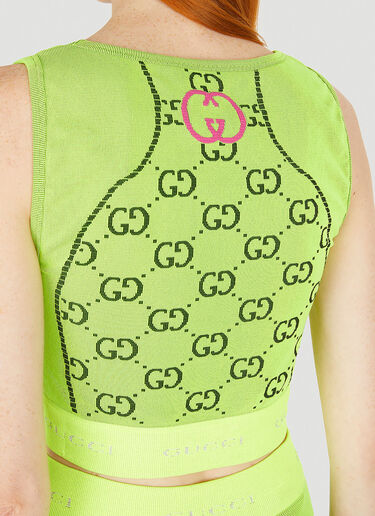 Logo Jacquard Crop Top Gucci Logo Jacquard Crop Top Green guc0250017