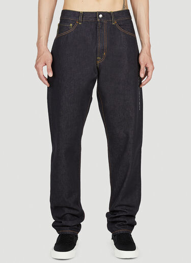 7 Moncler Fragment Text Print Jeans Black mfr0154004