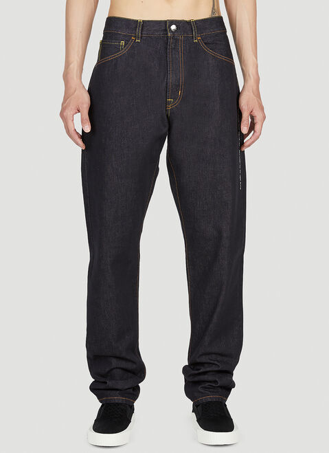 7 Moncler Fragment Text Print Jeans Black mfr0154001