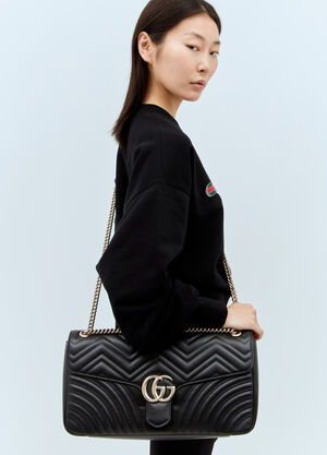 Gucci GG 마몽트 미디엄 숄더백 블랙 guc0257147