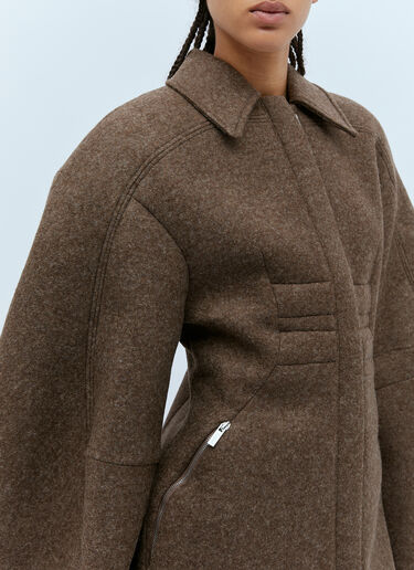 Jacquemus Le Manteau Croissant Coat Dark Brown jac0254007