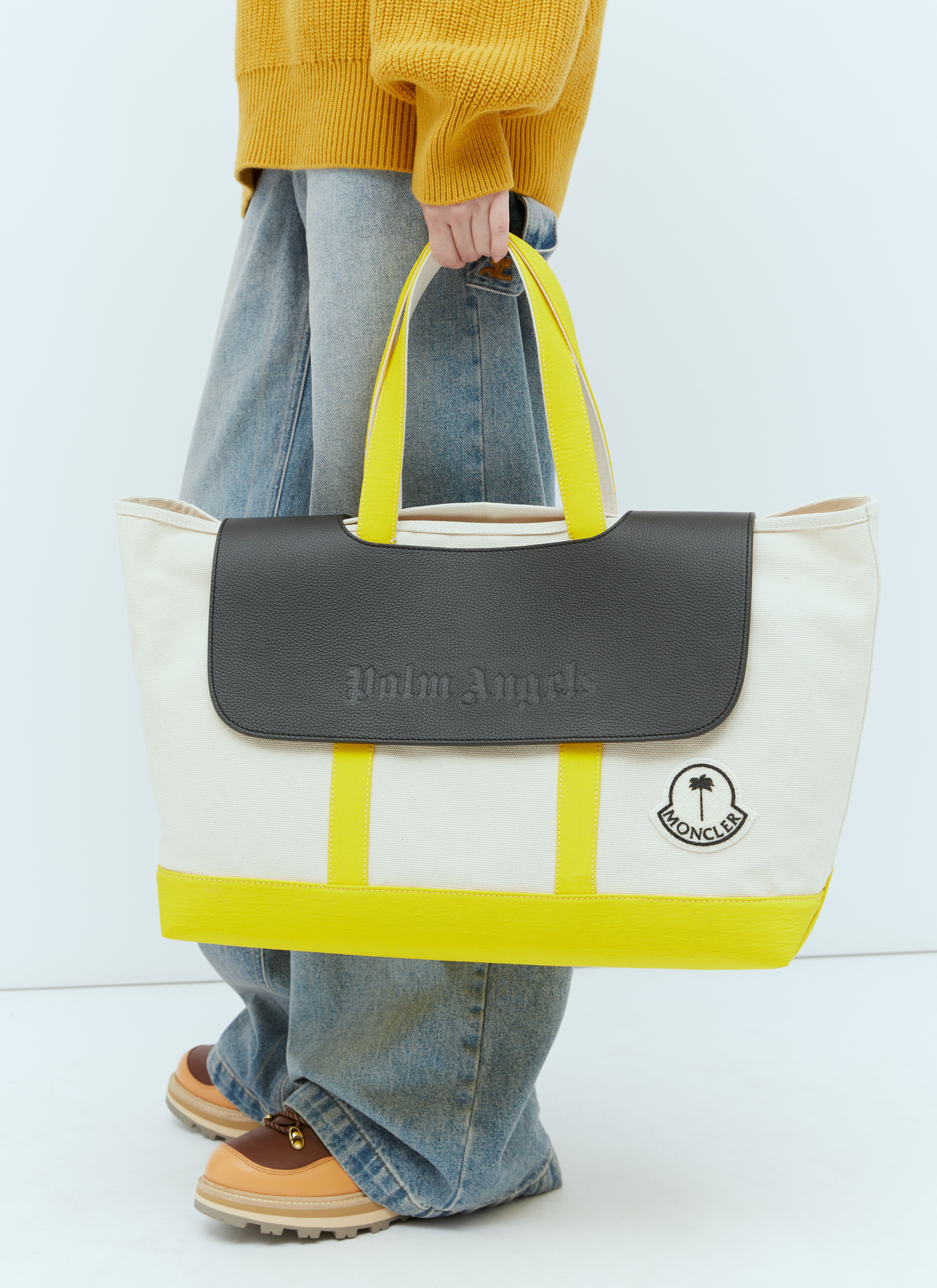 Moncler + Rick Owens Logo Patch Canvas Tote Bag Beige mcs0355011