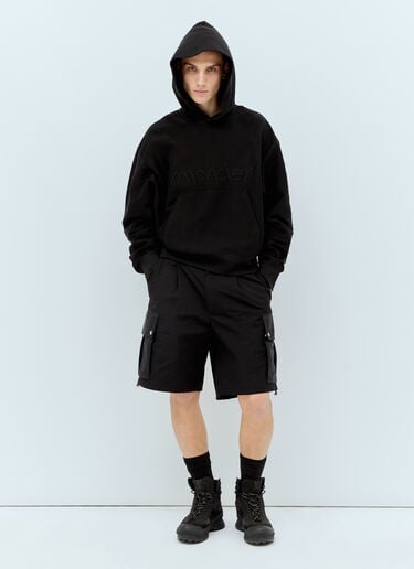 Moncler Logo Patch Cargo Shorts Black mon0156007
