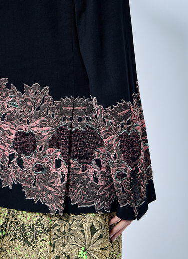 LN-CC® - Dries Van Noten: Embroidered Double-Breasted Blazer - Black Dries Van Noten Embroidered Double-Breasted Blazer Black dvn0266019