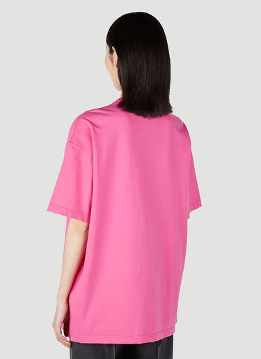 Logo Print T-Shirt Versace Logo Print T-Shirt Pink vrs0251007