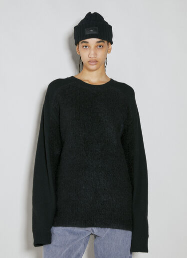 Y-3 Wool-And-Mohair-Blend Knit Sweater Black yyy0354024