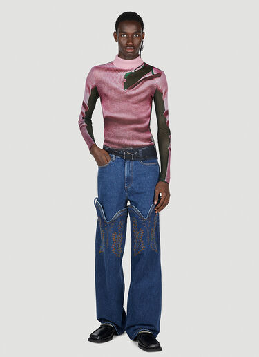Trompe L'Oeil Sweater Y/Project x Jean Paul Gaultier Trompe L'Oeil Sweater Pink ypg0152001