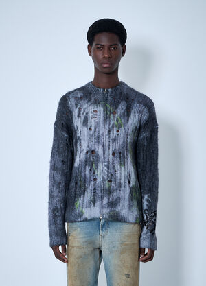 Acne Studios 프린트 집업 스웨터  블랙 acn0160003