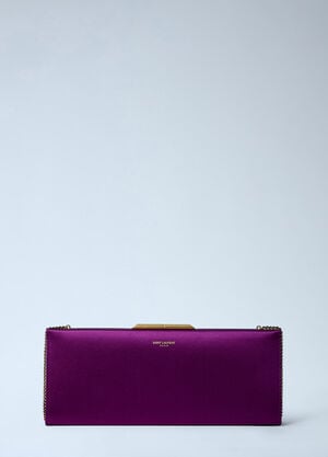 Saint Laurent Letter Clutch Bag With Lizard Chain Purple sla0262047