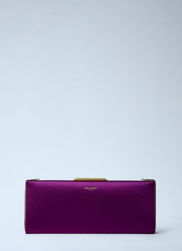 Letter Clutch Bag With Lizard Chain Saint Laurent Letter Clutch Bag With Lizard Chain Purple sla0262047