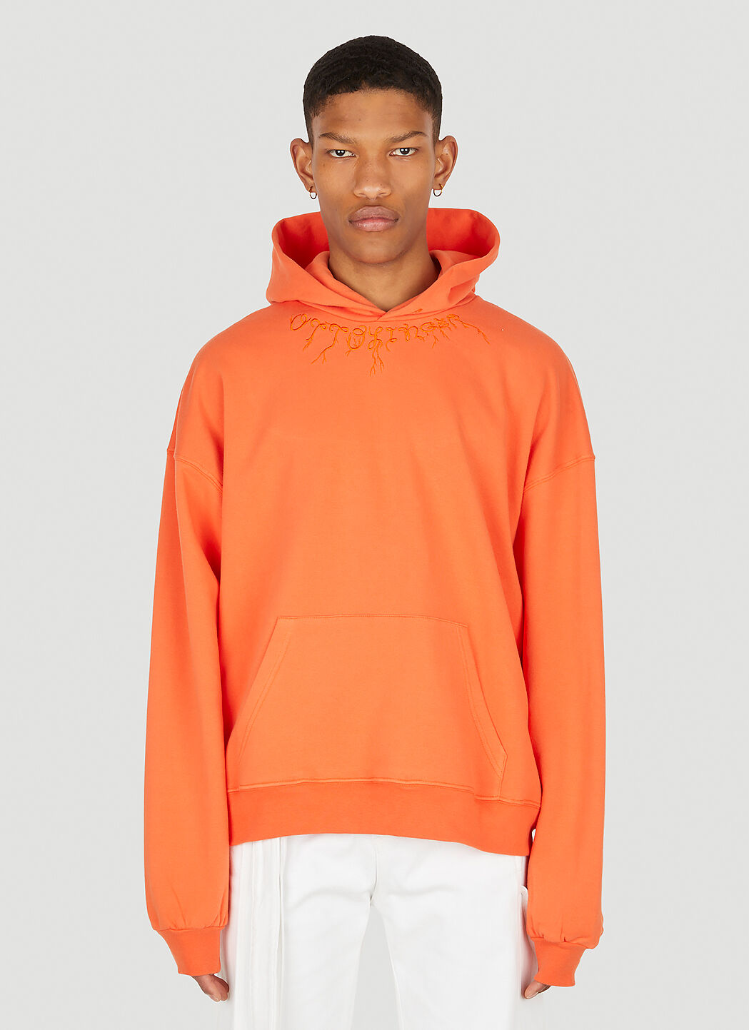 Ottolinger Otto Embroidered Hooded Sweatshirt in Orange LN CC
