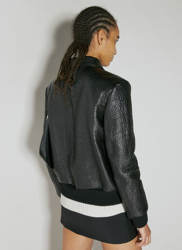 Prada Leather Bomber Jacket Black pra0254006