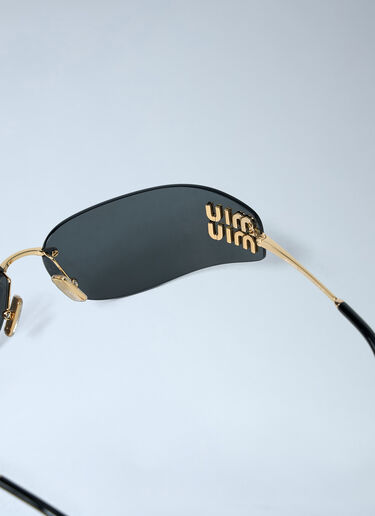 Miu Miu Rimless Logo Sunglasses Gold lmu0262001
