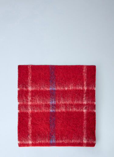 LN-CC® - Vivienne Westwood: Checked Wool Scarf - Red Vivienne Westwood Checked Wool Scarf Red vvw0166025