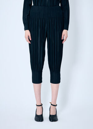 Pleats Please Issey Miyake Cropped Pleated Pants Black plp0259026