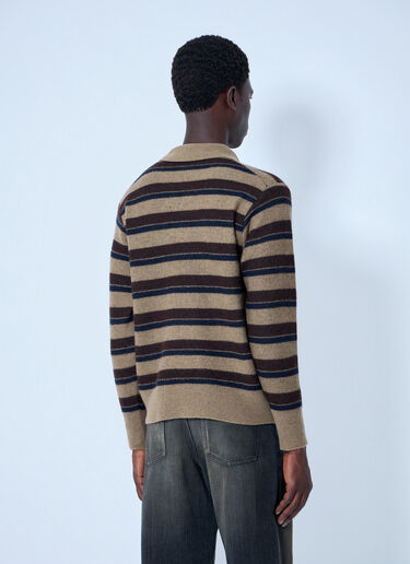 LN-CC® - ssstein: Knit Stripe Polo - Brown ssstein Knit Stripe Polo Brown sss0164010