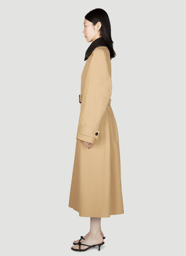 Bottega Veneta Leather Trench Coat Brown bov0255005