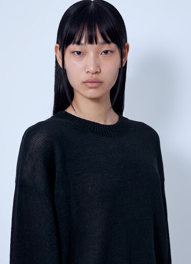 LN-CC® - Yohji Yamamoto: Round Neck Pullover - Black Yohji Yamamoto Round Neck Pullover Black yoy0263019