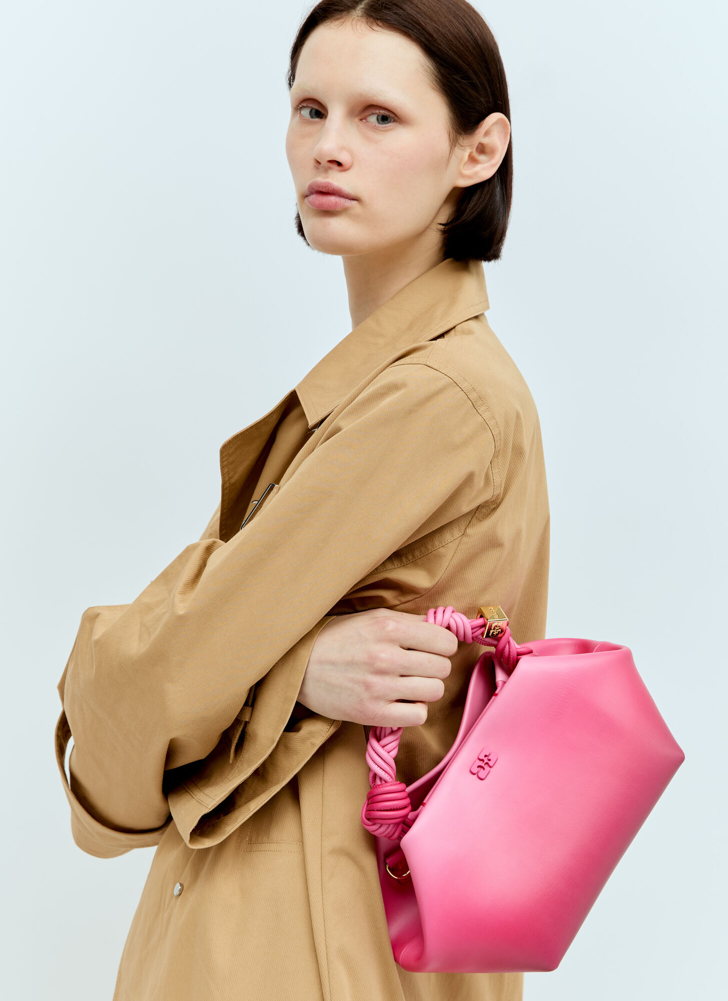 Shop Ganni Small Bou Handbag In Pink