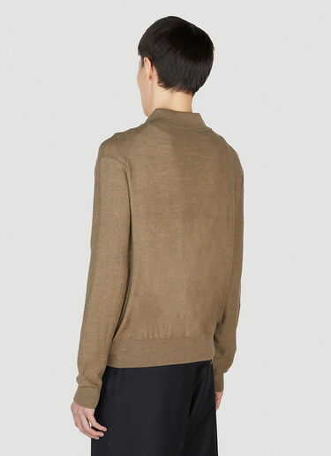 Lemaire Convertible Collar Cardigan Brown lem0152009