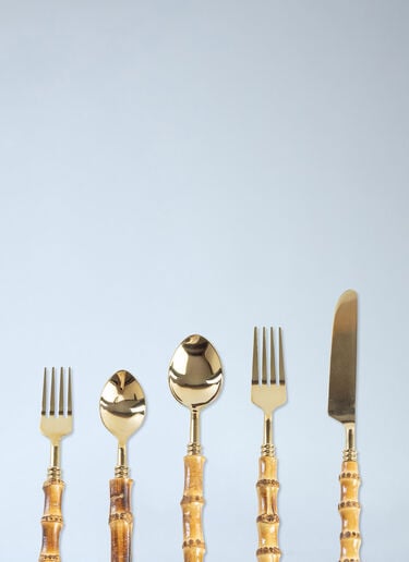 Set Of Five Bamboo Cutlery Set Les-Ottomans Set Of Five Bamboo Cutlery Set Multicolour wps0692049