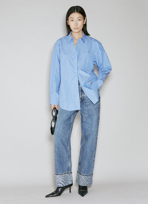Rick Owens Boyfriend Stripe Shirt Black ric0253004