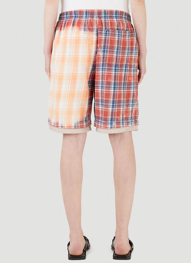 Acne Studios Bleached Check Shorts Red acn0245013